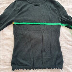 The Workshop Forest Green Women's Ruffle Mock Neck Turtleneck Sz L (fits a S)